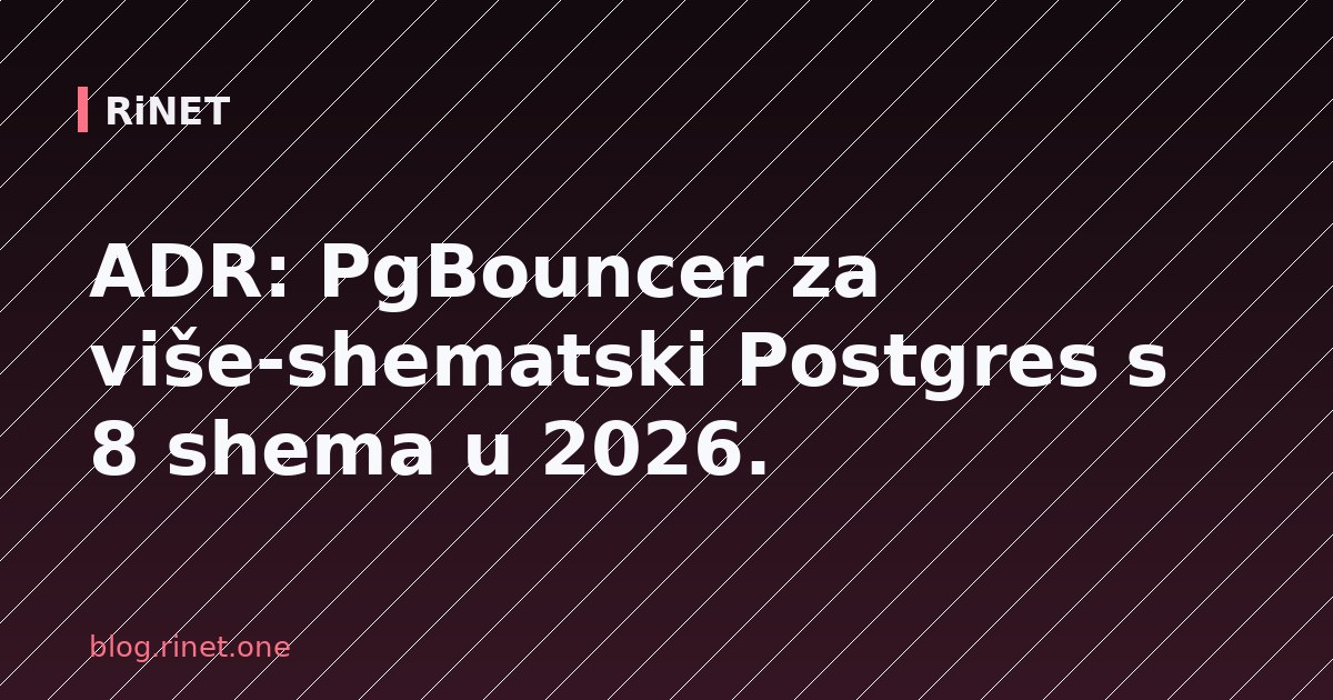 ADR: PgBouncer za više-shematski Postgres s 8 shema u 2026.
