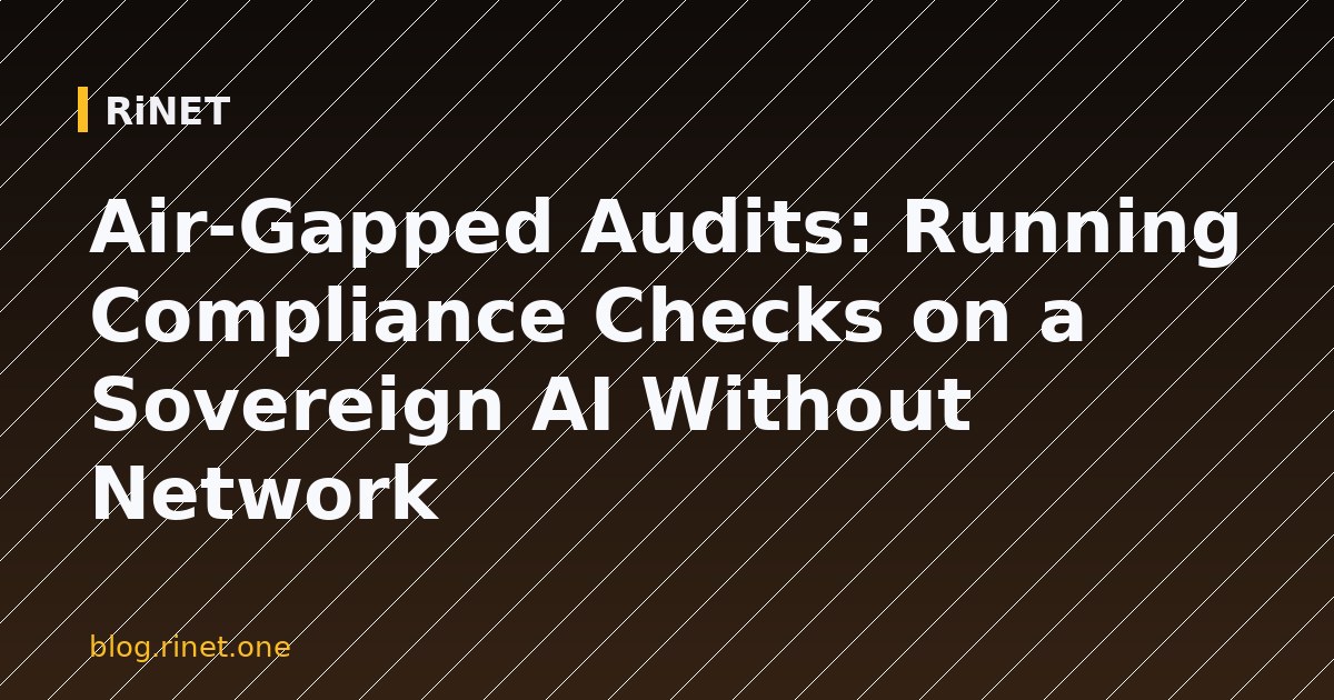 Air-Gapped Audits: Running Compliance Checks on a Sovereign AI Without Network
