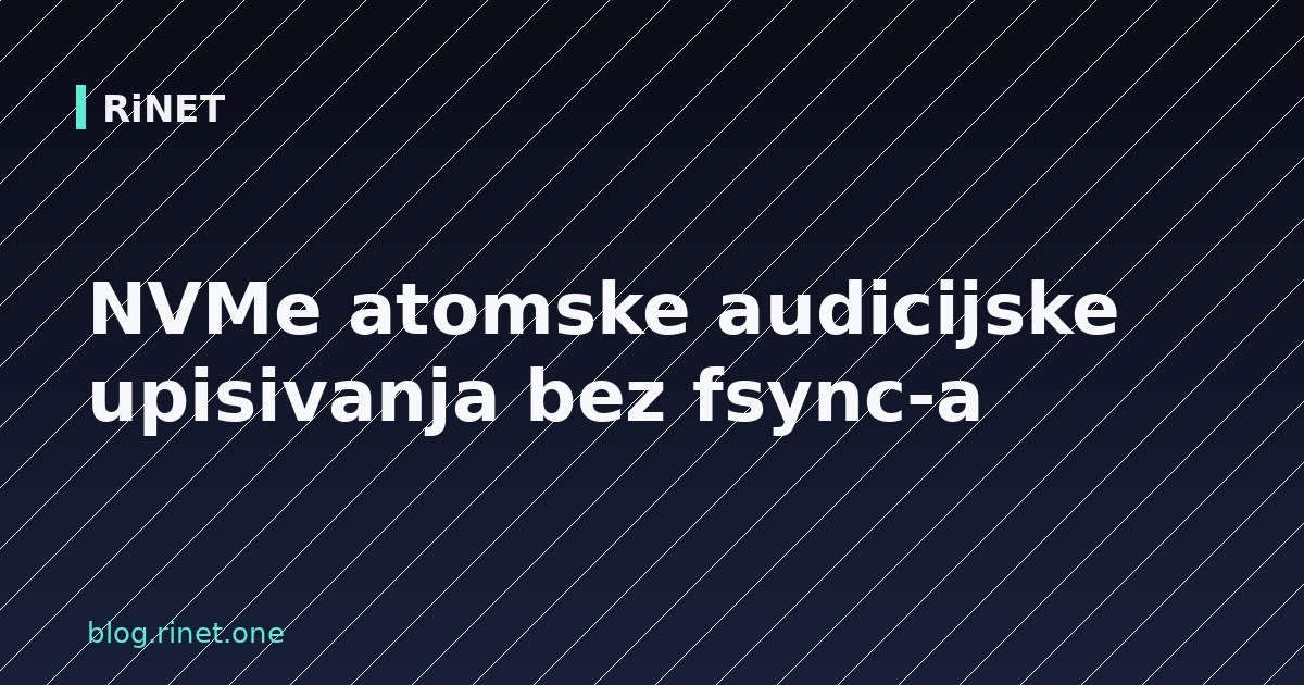 NVMe atomske audicijske upisivanja bez fsync-a