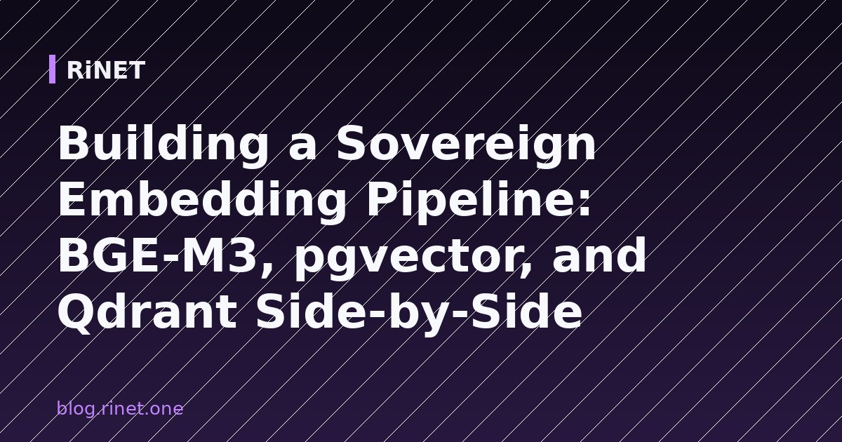 Izgradnja suverenog embedding pipelinea: BGE-M3, pgvector i Qdrant usporedno