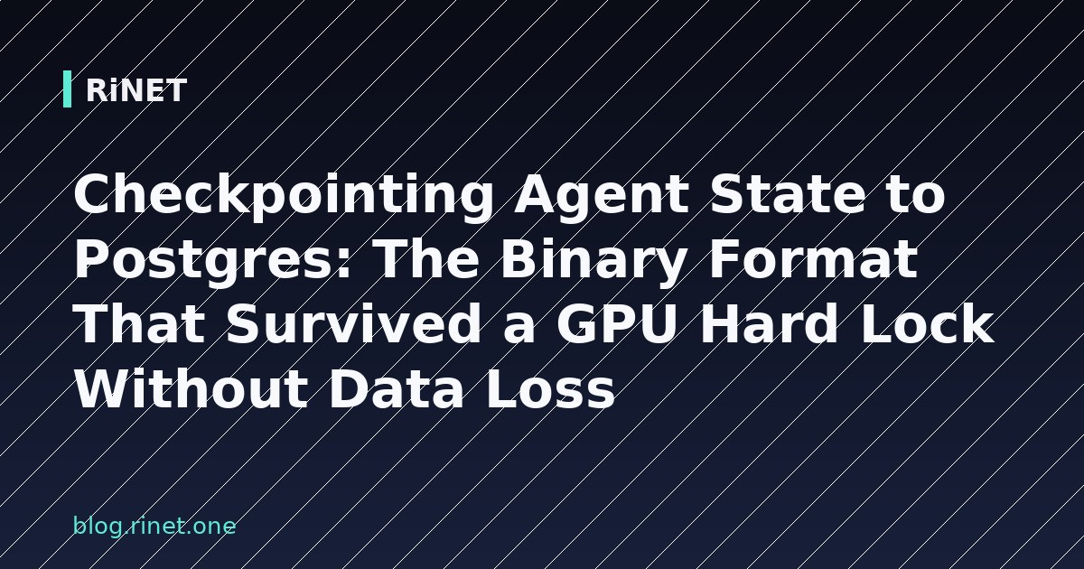 Binarni format checkpointa u Postgresu: Oporavak nakon GPU hard locka