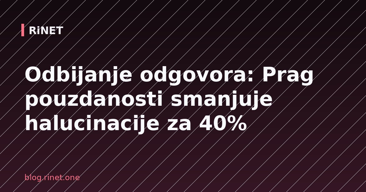 Odbijanje odgovora: Prag pouzdanosti smanjuje halucinacije za 40%