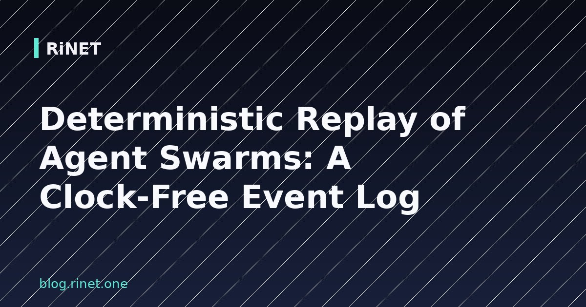 Deterministička Reprodukcija Agent Swarms: Event Log Bez Sata