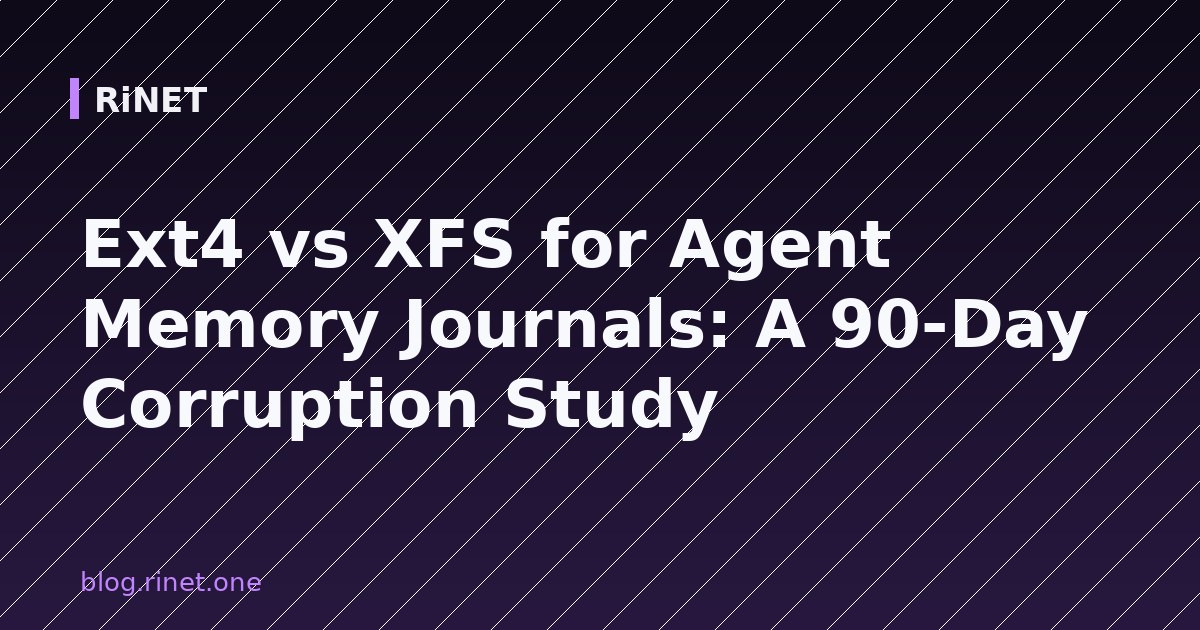 Ext4 vs XFS za Agent Memory Journals: 90‑dnevno studije o korupciji