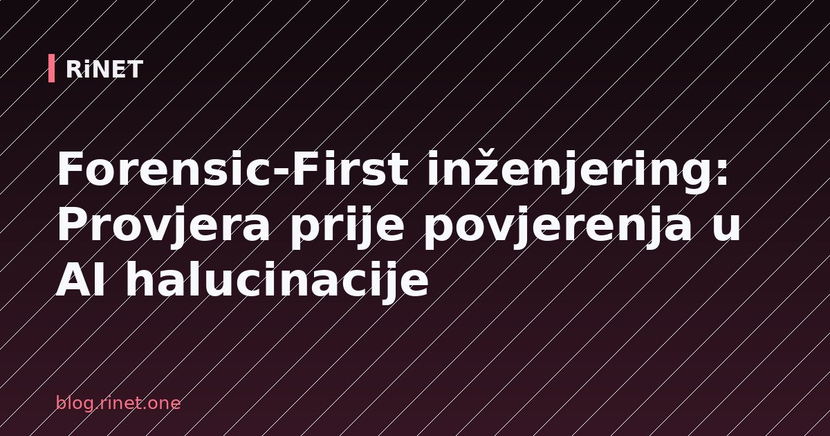 Forensic-First inženjering: Provjera prije povjerenja u AI halucinacije