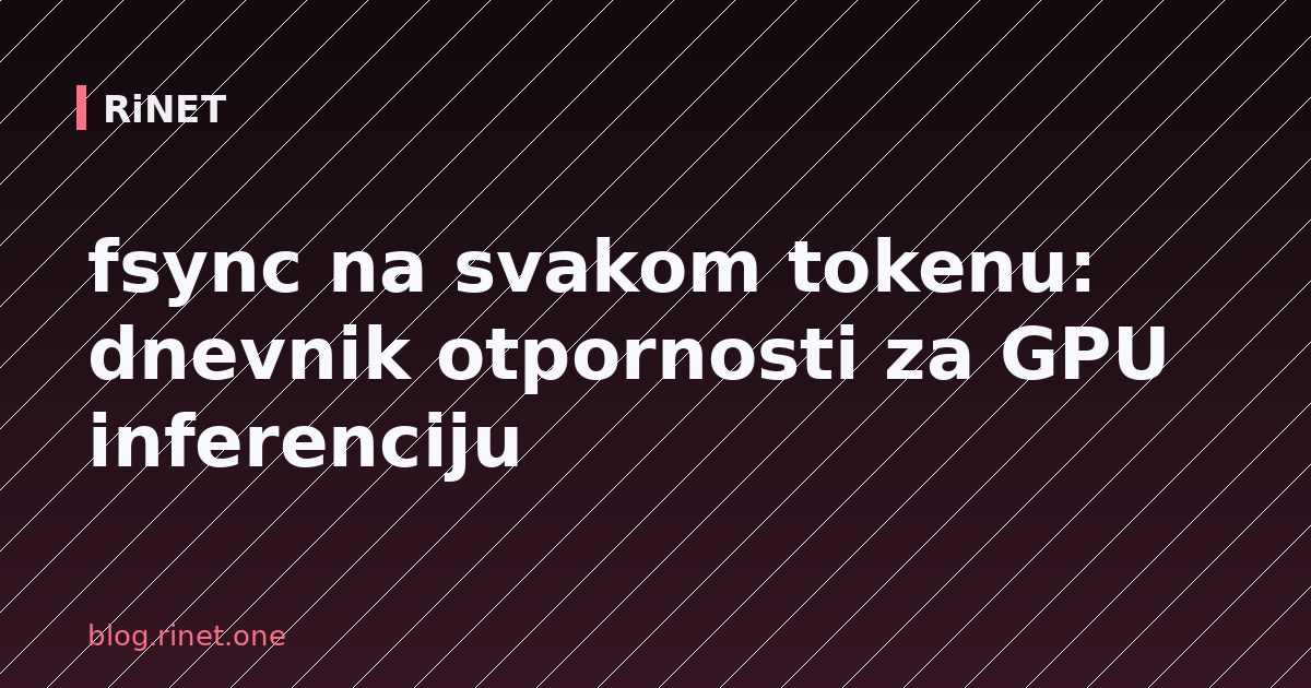 fsync na svakom tokenu: dnevnik otpornosti za GPU inferenciju