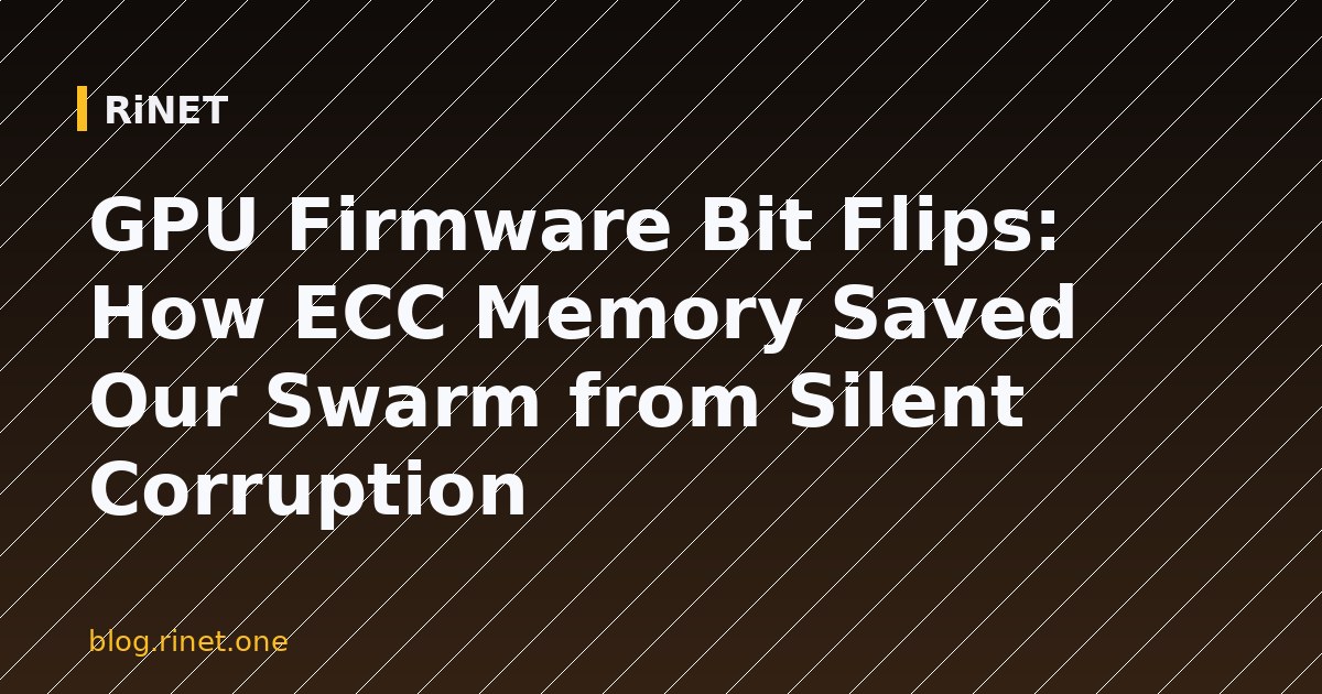 GPU Firmware Bit Flips: Kako je ECC memorija spasila naš swarm