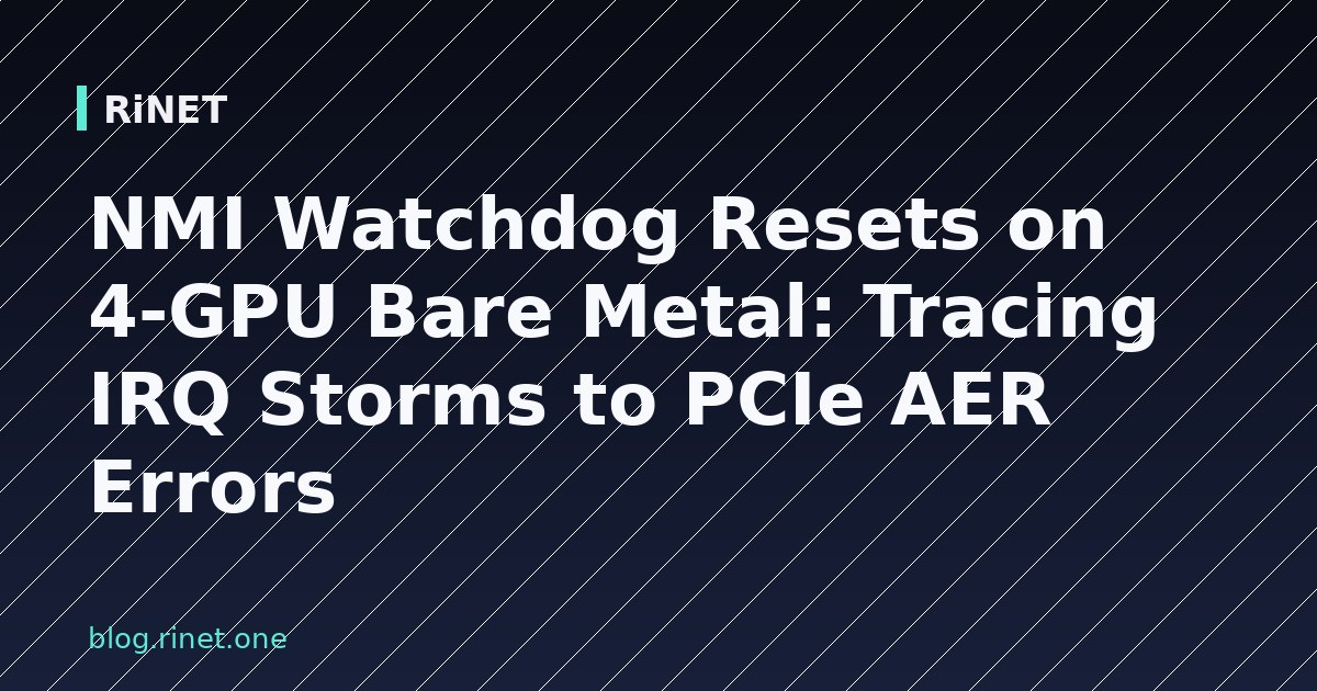 NMI Watchdog Reset na 4-GPU: IRQ oluja i PCIe AER