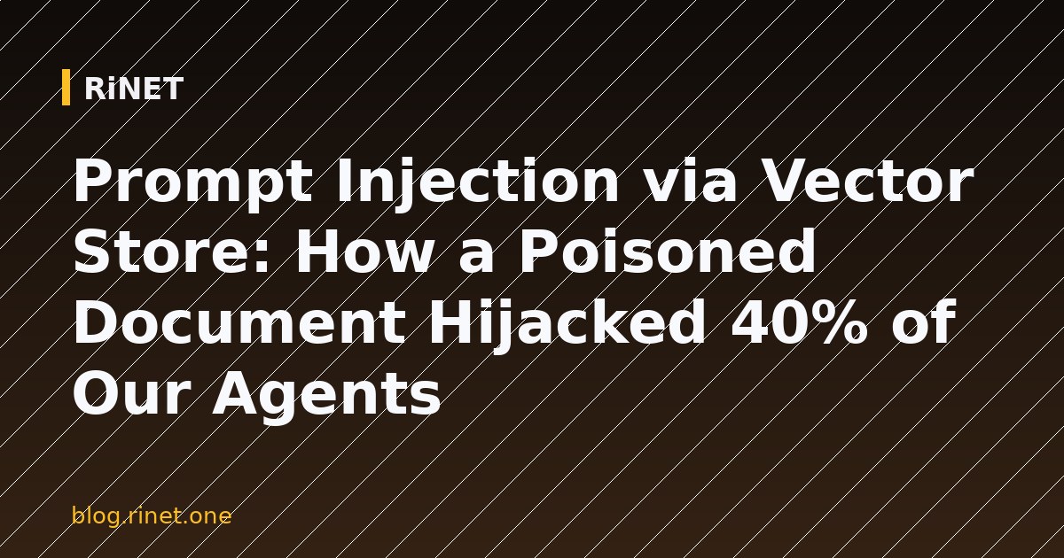 Prompt Injection u Vector Store: Kako je Otrovani Dokument Preuzeo 40% Agenta