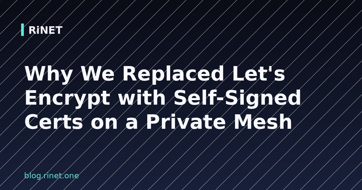 Zašto smo na privatnom mesh-u zamijenili Let's Encrypt vlastitim certifikatima
