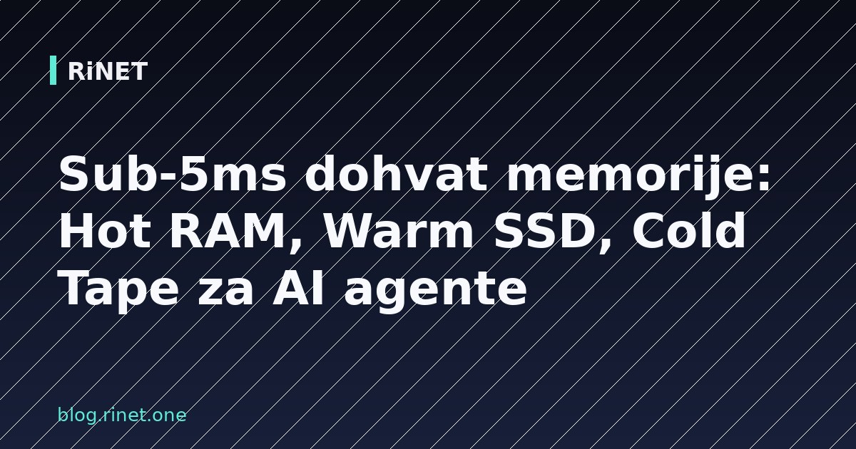 Sub-5ms dohvat memorije: Hot RAM, Warm SSD, Cold Tape za AI agente