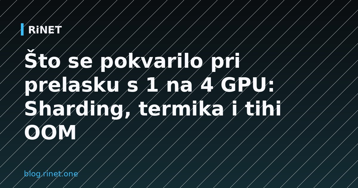 Što se pokvarilo pri prelasku s 1 na 4 GPU: Sharding, termika i tihi OOM